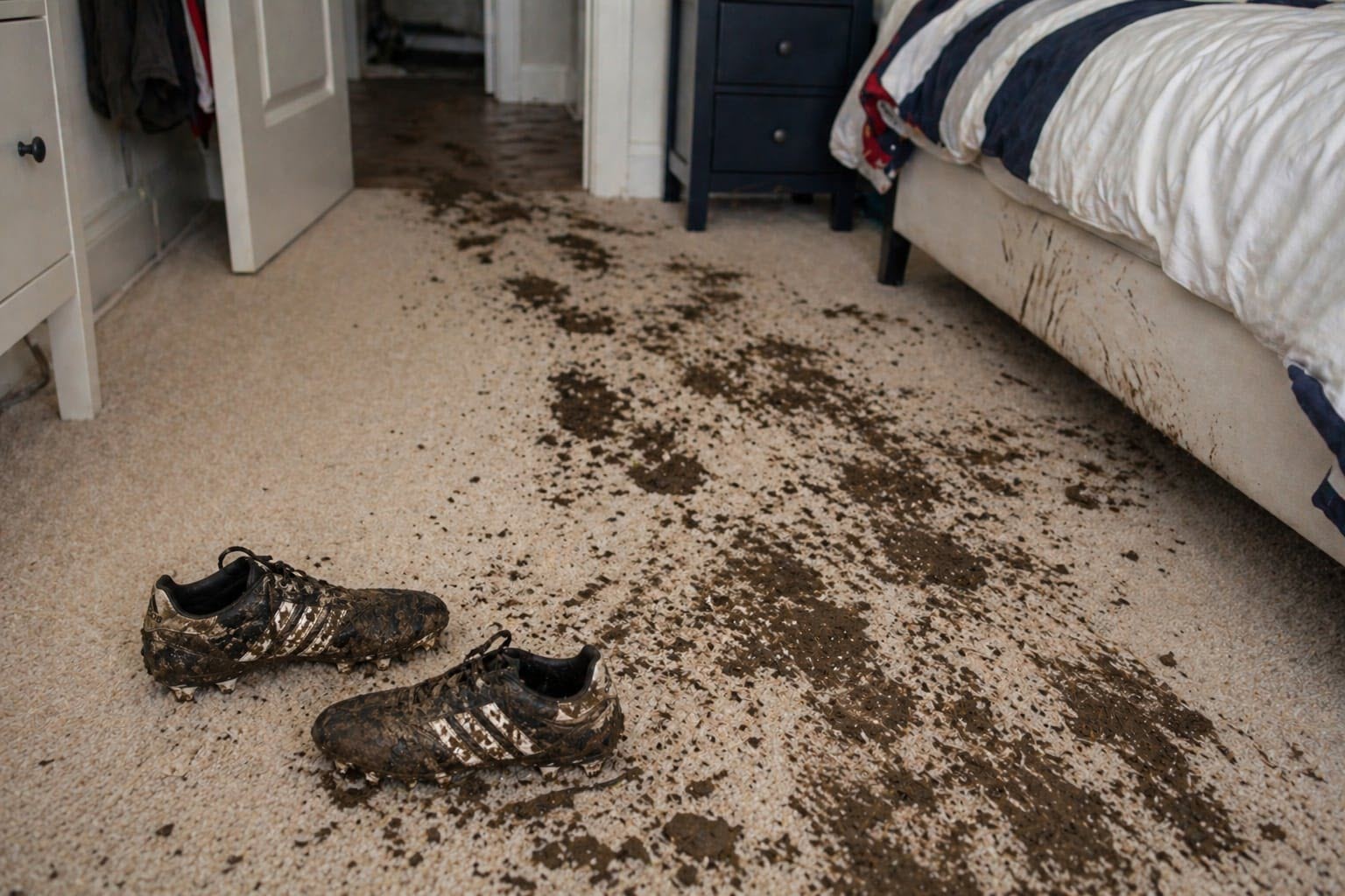 Mud on the carpet