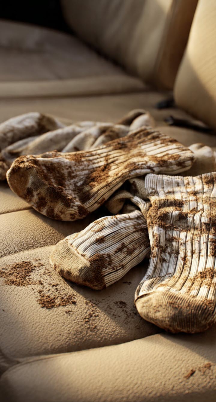 Muddy socks